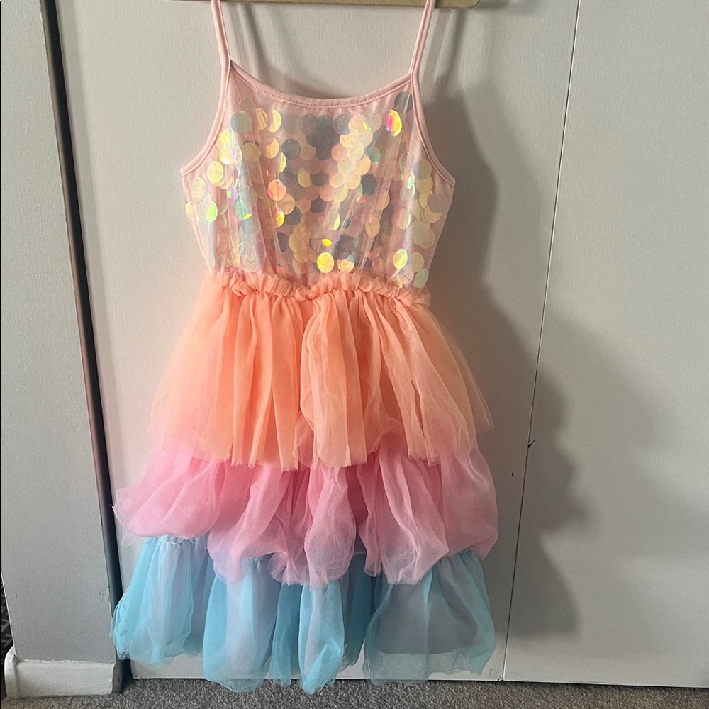 Lola + The Boys Pastel Sequin Layered Dress